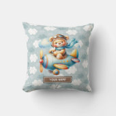 ブルーブラウンテディベアベビー用生まれたばかりの枕 クッション (正面)