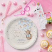 ブルーブラウンテディベアホットエアバルーン誕生日ボーイ ペーパープレート (パーティー)