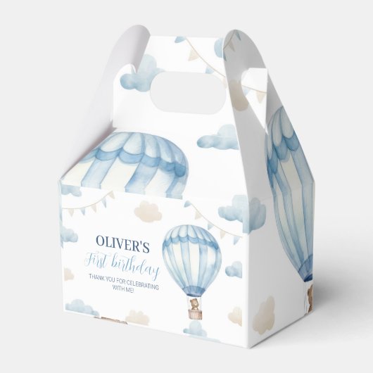 ブルーブラウンテディベア誕生日お願いボックス フェイバーボックス (裏面サイド)