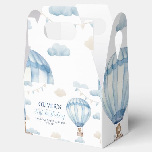 ブルーブラウンテディベア誕生日お願いボックス フェイバーボックス (オープン)