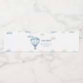 ブルーブラウンテディベア誕生日ウォーターボトルラベル ペットボトルラベル (シングルラベル)