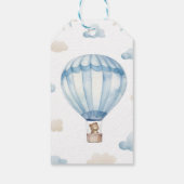 ブルーブラウンテディベア誕生日サンキューユーラベル ギフトタグ (裏面)