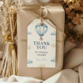 ブルーブラウンテディベア誕生日サンキューユーラベル ギフトタグ