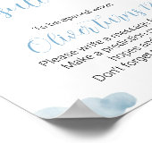 ブルーブラウンテディベア誕生日タイムカプセルポスター ポスター (角)