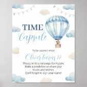 ブルーブラウンテディベア誕生日タイムカプセルポスター ポスター (正面)