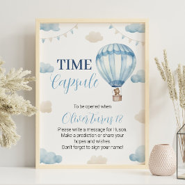 ブルーブラウンテディベア誕生日タイムカプセルポスター ポスター