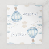 ブルーブラウンテディベア誕生日食品座席表 プレイスカード (外部開封)