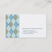 ブルーブラウンパターンゴルフインストラクター名刺 名刺 (裏面)