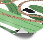 ブルーブラウンファーストRodeo 1stバースデーウェルカムサイン ポスター (コーナー)