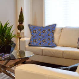 ブルーブラウンフローラ クッション