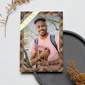 ブルーブラウンプライド金箔の卒業発表 箔招待状