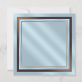 ブルーブラウンベビーシューズブルーブラウン男の赤ちゃんシャワー 招待状 (裏面)