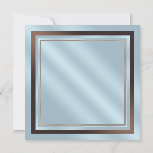 ブルーブラウンベビーシューズブルーブラウン男の赤ちゃんシャワー 招待状 (裏面)