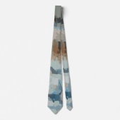 ブルーブラウンベージュチューペモダン抽象芸術自然 ネクタイ (正面)