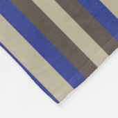 ブルーブラウンベージュ垂直ストライプ フリースブランケット (角)