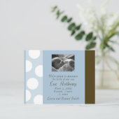 ブルーブラウンホワイトドット葉書（カスタマイズ可能） 案内ポストカード (スタンド正面)