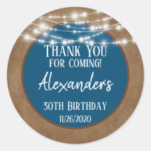 ブルーブラウンライトサンキューホテル誕生日メッセージカードメンズ