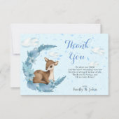 ブルーブラウンリトルバンビ雲ハーフムーンダスト サンキューカード (正面)