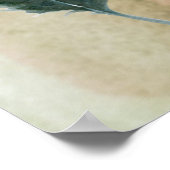 ブルーブラウンレッドフェザーズウォールアートプリント ポスター (角)