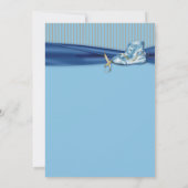 ブルーブラウンヴィンテージシューズボーイベビーシャワー 招待状 (裏面)