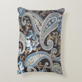 ブルーブラウンヴィンテージペイズリーライト アクセントクッション (裏面(縦))