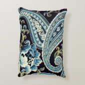 ブルーブラウンヴィンテージペイズリー アクセントクッション (裏面(縦))