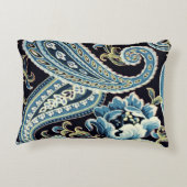 ブルーブラウンヴィンテージペイズリー アクセントクッション (裏面)