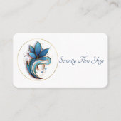 ブルーブラウン抽象芸術ロータスエレガントスタイリッシュQRC 名刺 (正面)