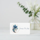 ブルーブラウン抽象芸術ロータスエレガントスタイリッシュQRC 名刺 (スタンド正面)