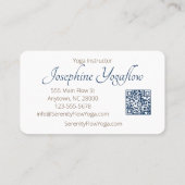 ブルーブラウン抽象芸術ロータスエレガントスタイリッシュQRC 名刺 (裏面)