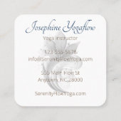 ブルーブラウン抽象芸術ロータスワールスタイリッシュ スクエア名刺 (裏面)