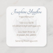 ブルーブラウン抽象芸術蓮エレガント花スタイリッシュ スクエア名刺 (裏面)