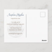 ブルーブラウン抽象芸術蓮エレガント花スタイリッシュ ポストカード (裏面)