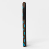 ブルーブラウン水玉模様クローバー銘板 Case-Mate iPhoneケース (裏面/左)