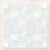 ブルーブラウン白紅葉 ガラスコースター (裏面)