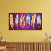 ブルーブラウン羽紫色の引き伸ばしキャンバス印刷 キャンバスプリント (インサイチュ (リビング))