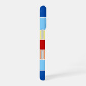 ブルーブラウン&イエロストライプレンズモノグラム電話ケース iPhone 16ケース (右側面)