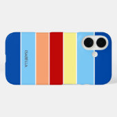 ブルーブラウン&イエローストライプレンズモノグラムケースマット Case-Mate iPhoneケース (裏面 (横))