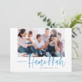 ブルーブラシカリグラフィー ハヌカの最も幸せな写真 (スタンド正面)