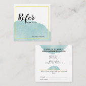 ブルーブラシストロークフレンド紹介カードを参照 スクエア名刺 (正面/裏面)