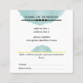 ブルーブラシストロークフレンド紹介カードを参照 スクエア名刺 (裏面)