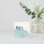 ブルーブラシストロークフレンド紹介カードを参照 スクエア名刺 (スタンド正面)