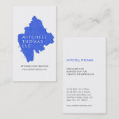 ブルーブラシストロークプロフェッショナル名刺 名刺 (正面/裏面)