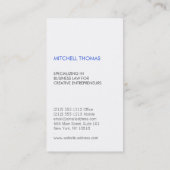 ブルーブラシストロークプロフェッショナル名刺 名刺 (裏面)