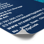 ブルーブラシストローク美術品店 ポスター (角)