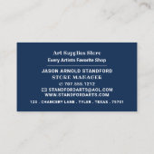 ブルーブラシストローク美術品店 名刺 (裏面)