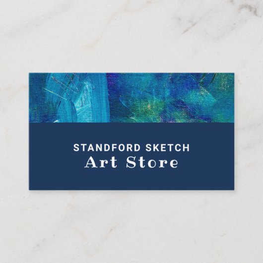 ブルーブラシストローク美術品店 名刺 (正面)