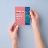 ブルーブラシストローク、アーティスト展広告覧会 チラシ (手)