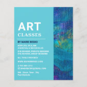 ブルーブラシストローク、アート先生、アートクラス チラシ (正面)
