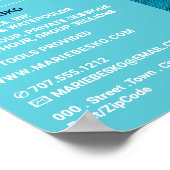 ブルーブラシストローク、アート先生、アートクラス ポスター (角)